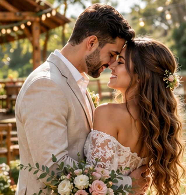Casal em cenário de casamento, imagem ilustrativa